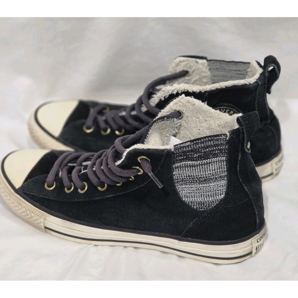Converse All Star Chuck Taylor Chelsee High Top Sneakers Womens 10 Black Suede - Picture 5 of 7
